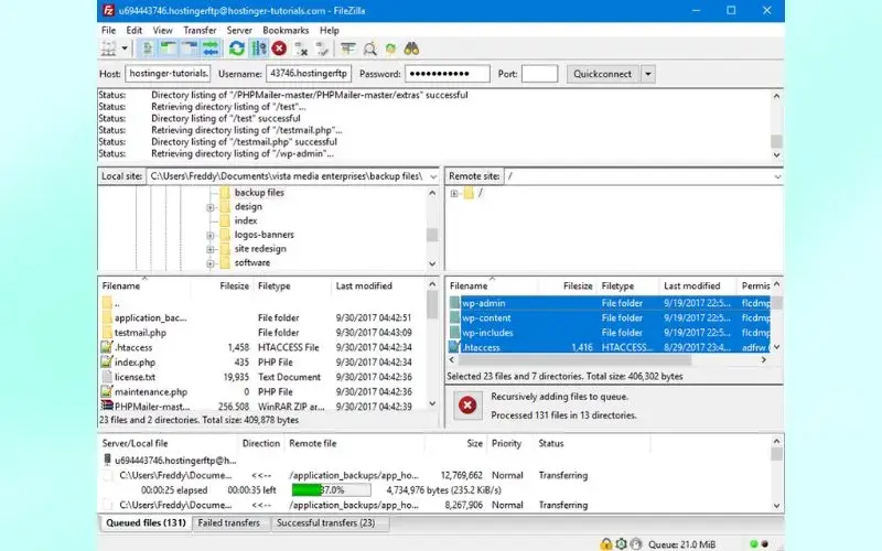 Cách backup WordPress giúp khôi phục Website nhanh chóng 100 filezilla download