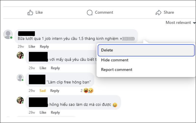 Cách xóa bình luận trên Facebook bằng điện thoại và máy tính 28 xóa bình luận trên facebook